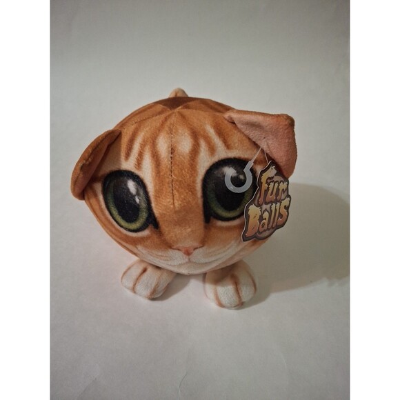 FUR BALLS  PIXIMALS Tabby Cat Plus Green Eyes 5" - Picture 3 of 12